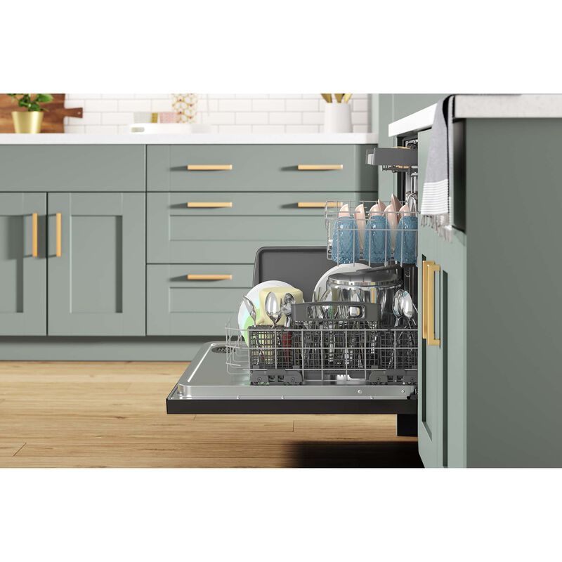 Whirlpool 24 in. Top Control Dishwasher with 47 dBa Sound Level & 3rd-Rack - Fingerprint resistant Black Stainless, Fingerprint Resistant Black Stainless, hires