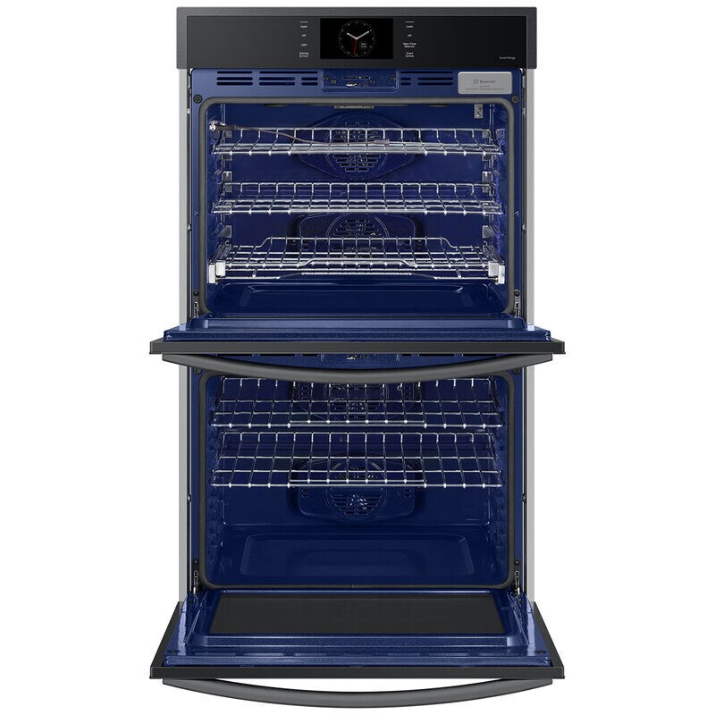 Samsung 30 in. 10.2 cu. ft. Smart Top Control SteamElectric Double Wall Oven with Dual Convection - Matte Black, , hires