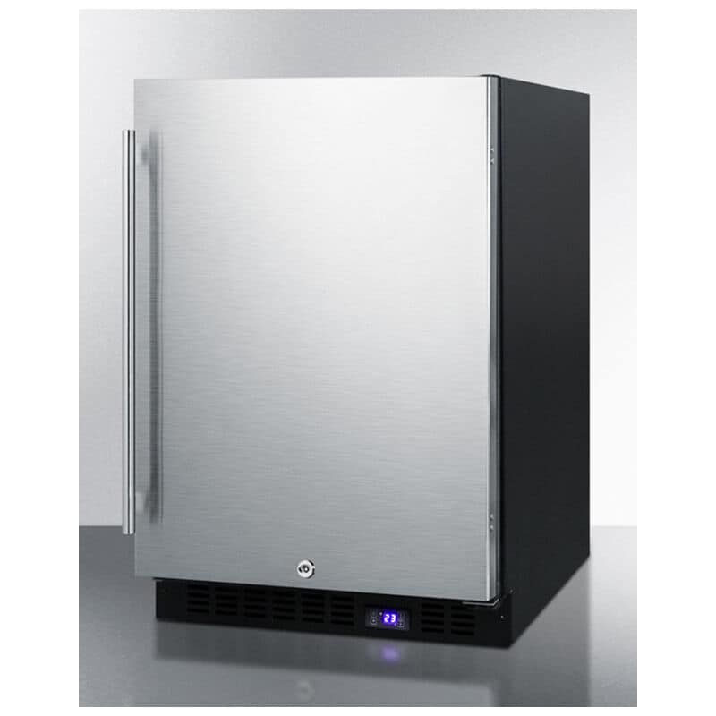 Summit 24 in. 4.6 cu. ft. Built-in Frost Free Compact Upright Freezer with Adjustable Shelves - Stainless Steel, , hires
