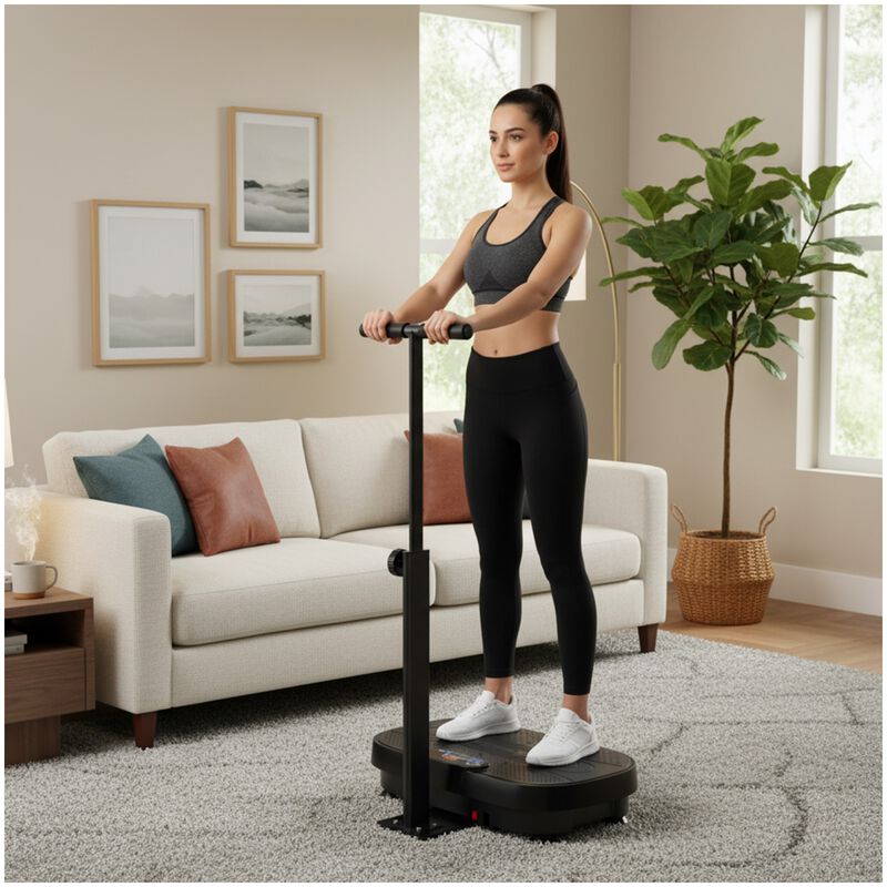 EZLife Vibration Platform with Upright T-Bar Handle, , hires