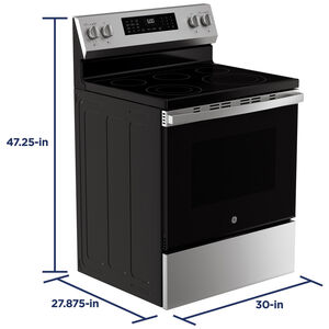 GE 30 in. 5.3 cu. ft. Smart Air Fry Convection Oven Freestanding Electric Range with 5 Radiant Burners - Stainless Steel, , hires