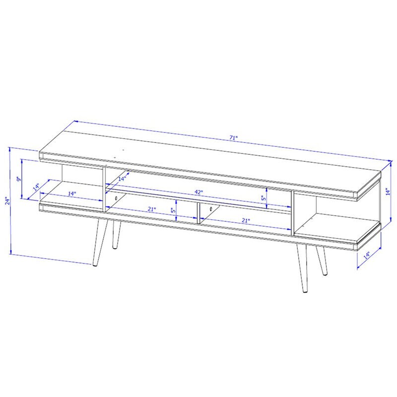 Manhattan Comfort Utopia 70" TV Stand - White Gloss & Maple Cream, , hires