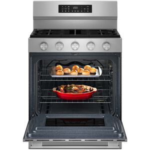 KitchenAid 30 in. 5.0 cu. ft. Smart Air-Fry True European Convection Gas Range with 5 Sealed Burners - Stainless Steel with PrintShield Finish, , hires