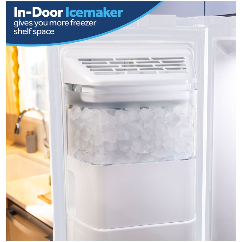 GE 36 in. 23.6 cu. ft. Counter Depth Side-by-Side Refrigerator with Ice & Water Dispenser - White, , hires