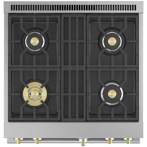Monogram Statement Series 30 in. 5.3 cu. ft. Smart Air Fry Convection Oven Slide-In Dual Fuel Range with 4 Sealed Burners - Stainless Steel, , hires