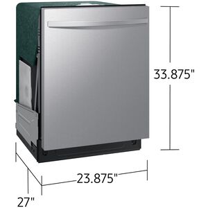 Samsung 24 in. Top Control Flush-Mount Dishwasher with 48 dBA Sound Level, 3rd-Rack & AutoRelease Door Drying - Fingerprint Resistant Stainless Steel, , hires