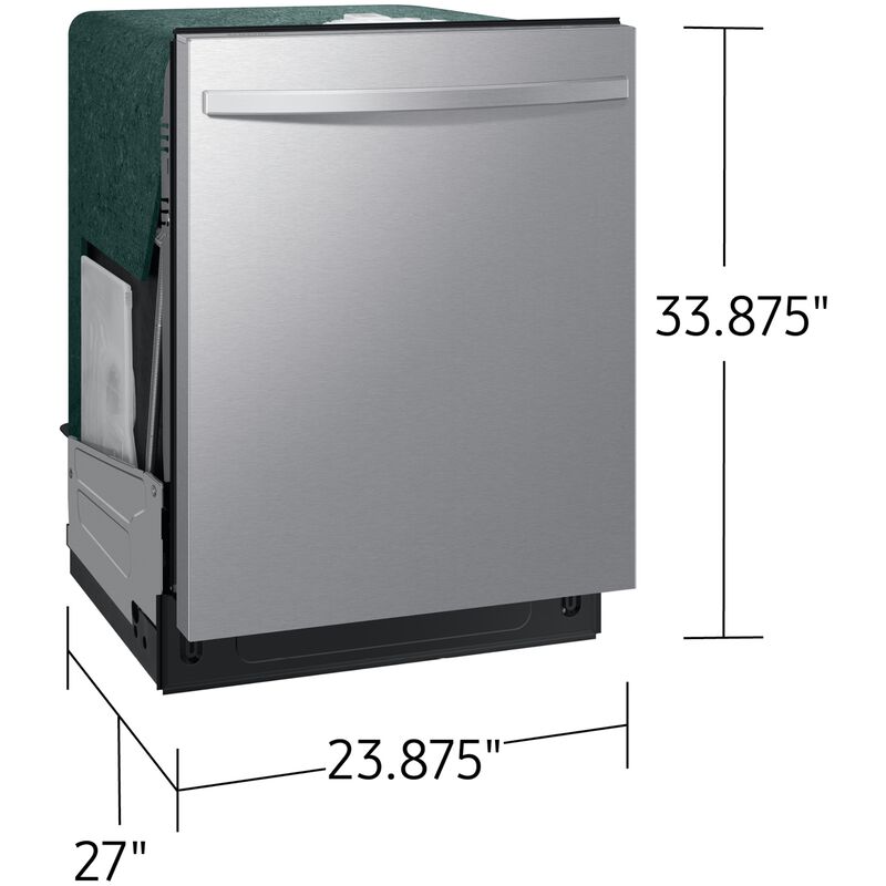 Samsung 24 in. Top Control Flush-Mount Dishwasher with 48 dBA Sound Level, 3rd-Rack & AutoRelease Door Drying - Fingerprint Resistant Stainless Steel, , hires