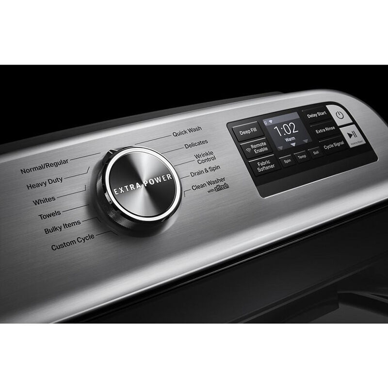 Maytag 27 in. 4.7 cu. ft. Smart Top Load Washer with Extra Power Button - Metallic Silver, Metallic Slate, hires