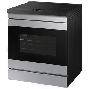 Samsung Bespoke 30 in. 6.3 cu. ft. Smart Air Fry Convection Oven Slide-In Electric Range with 4 Induction Zones - Stainless Steel, , hires