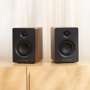 Victrola Tempo Bluetooth Bookshelf Speakers - Walnut, , hires