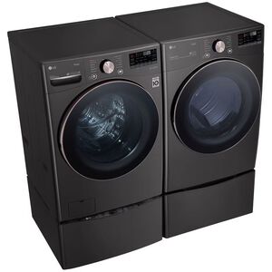 LG 27 in. 7.4 cu. ft. Electric Dryer with 12 Dryer Programs, 12 Dry Options, Sanitize Cycle, Wrinkle Care & Sensor Dry - Black Steel, Black Steel, hires