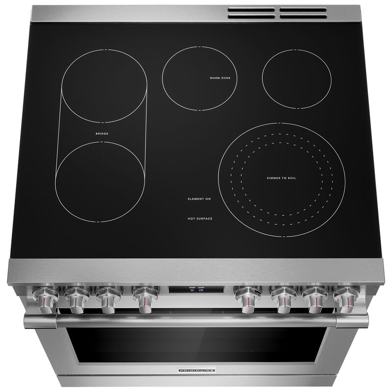 Frigidaire Professional 30 in. 6.2 cu. ft. Air Fry True European Convection Steam Electric Range with Smoothtop Burners - Stainless Steel, , hires
