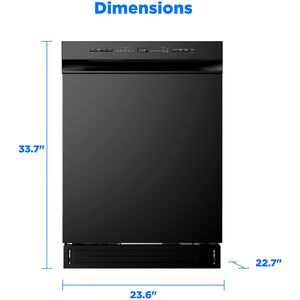 Midea 24 in. Front Control Flush-Mount Dishwasher with 52 dBA Sound level, Auto Open Door & Pocket Handle - Black, , hires