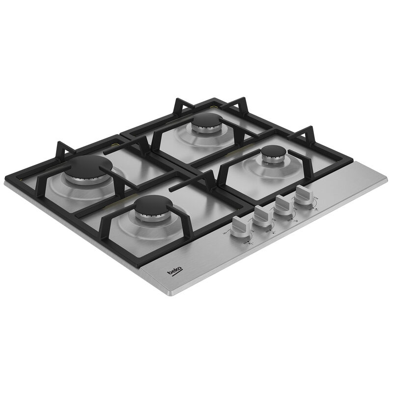 Beko 24 in. Natural Gas Cooktop with 4 Sealed Burners - Stainless Steel, , hires