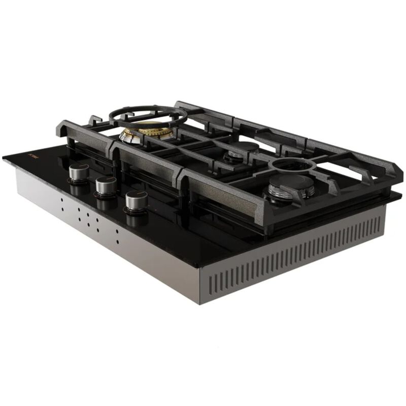 Fotile Tri-Ring Series 30 in. 3-Burner Natural Gas Cooktop with Simmer Burner & Power Burner - Black, , hires