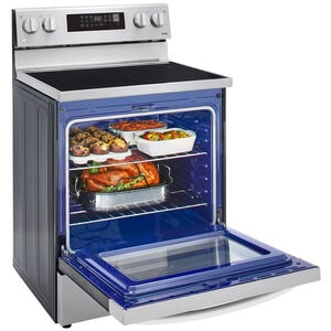 LG 30 in. 6.3 cu. ft. Smart Air Fry Standard Convection Electric Range with Radiant Burners - Stainless Steel, Stainless Steel, hires