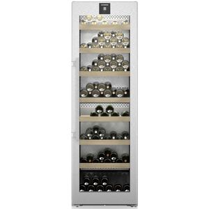 Liebherr 24 in. Freestanding Wine Cabinet with Wood Racks, Dual Temperature Zones & 155-Bottle Capacity - Stainless Steel, , hires