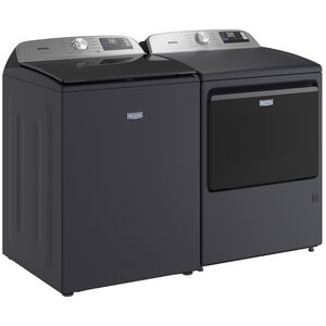 Maytag 27 in. 7.4 cu. ft. Smart Electric Dryer with Extra Power, Sensor Dry & Steam Cycle - Midnight Steel, Midnight Steel, hires