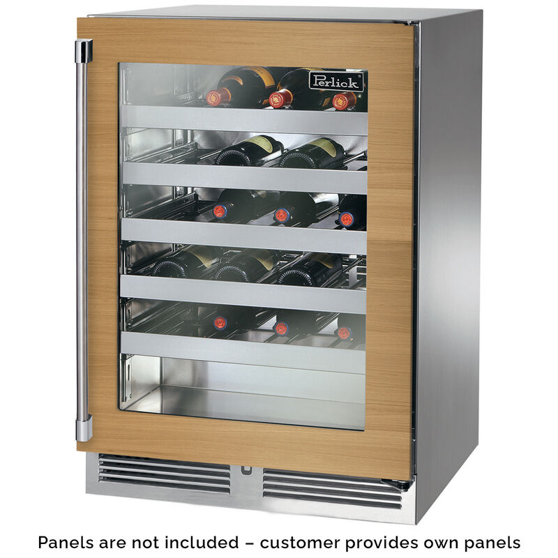 Perlick C-Series 24 in. Compact Built-In 5.2 cu. ft. Wine Cooler with 45 Bottle Capacity, Single Temperature Zone & Digital Control - Custom Panel Ready, , hires