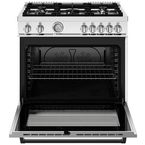 Bertazzoni Master Series 36 in. 5.9 cu. ft. Dual Convection Gas Range with 5 Sealed Burners - Matte White, , hires