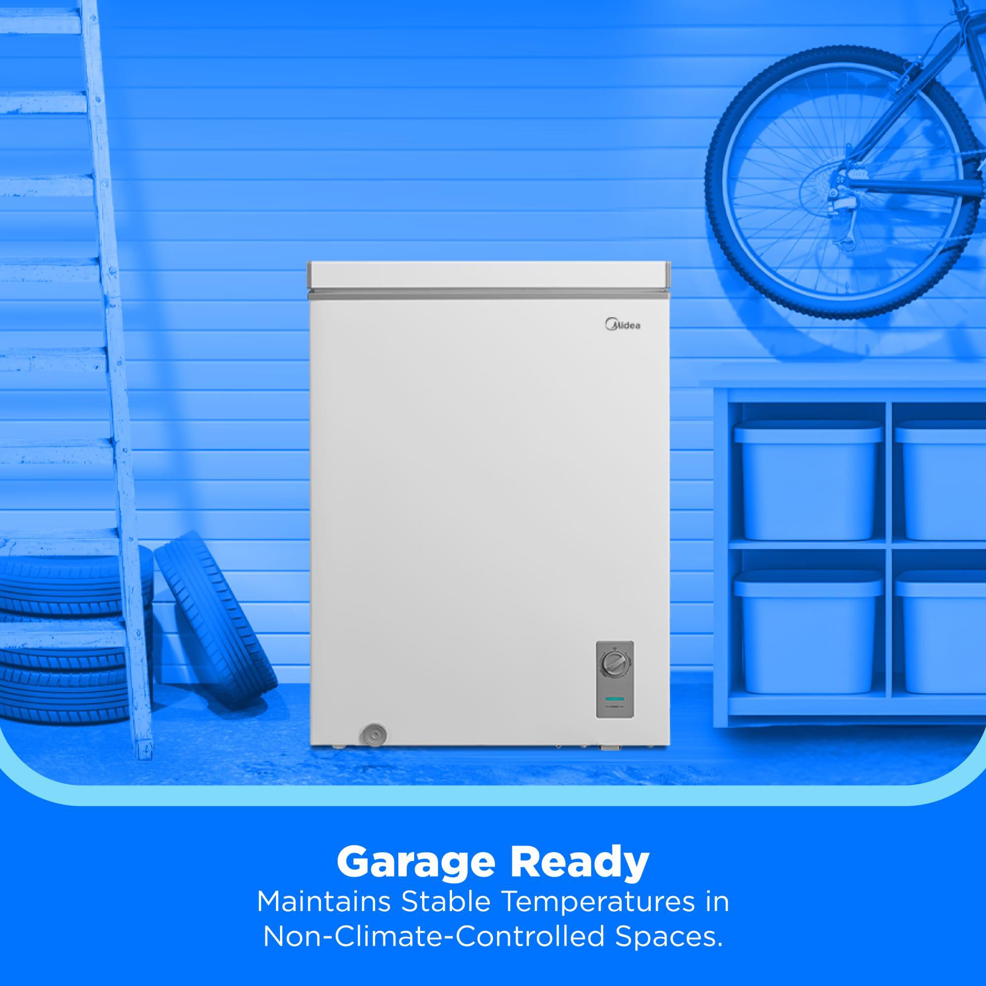 Midea 24 in. 5.1 cu. ft. Garage-Ready Compact Chest Freezer