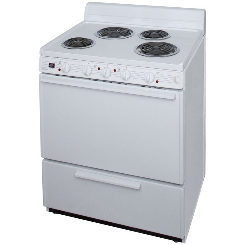 Premier 30 in. 3.9 cu. ft. Electric Range with Coil Burners - White, , hires