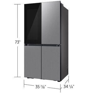 Samsung Bespoke 36 in. 28.6 cu. ft. Smart 4-Door Flex French Door Refrigerator with Beverage Center & Internal Water Dispenser - Fingerprint Resistant Stainless Steel, Fingerprint Resistant Stainless, hires