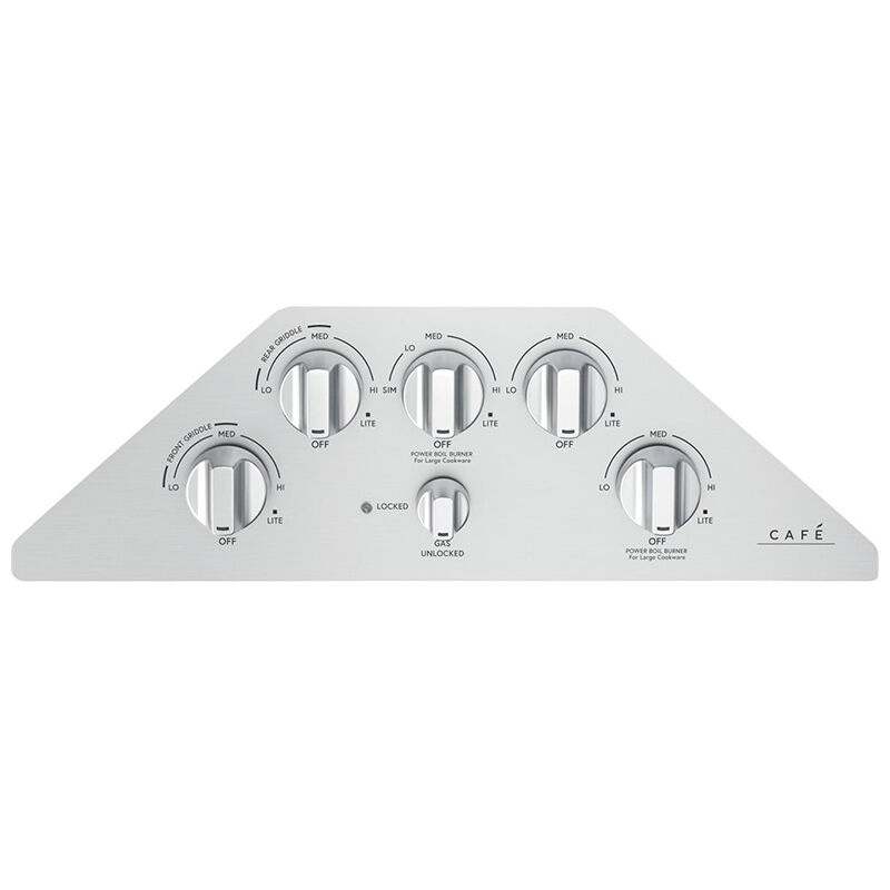 Cafe 36 in. Natural Gas Cooktop with 5 Sealed Burners & Griddle - Stainless Steel, , hires