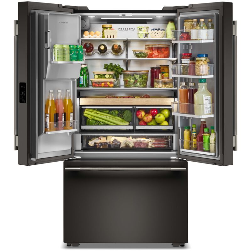 KitchenAid 36 in. 23.1 cu. ft. Smart Counter Depth French Door Refrigerator with Ice & Water Dispenser - Black Ore, , hires