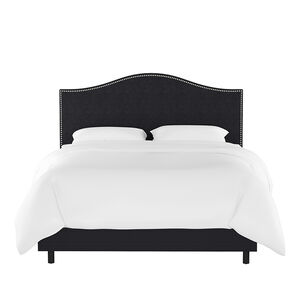 Skyline Queen Nail Button Bed in Linen - Black, Black, hires