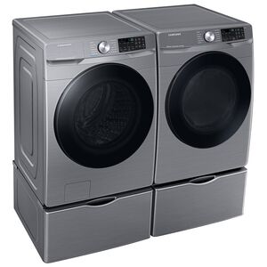 Samsung 27 in. 4.5 cu. ft. Smart Stackable Front Load Washer with Super Speed Wash, Sanitize & Steam Wash Cycle - Platinum, Platinum, hires