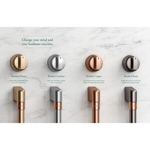 Cafe Brushed Copper Handle & Knob Set for 48 in. Ranges - Copper, , hires