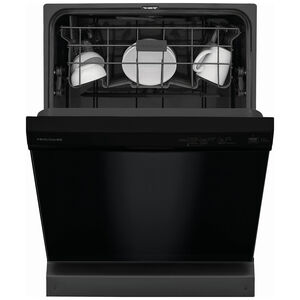 Frigidaire 24 in. Front Control Dishwasher with 54 dBa Sound Level, MaxDry & Pocket - Black, Black, hires