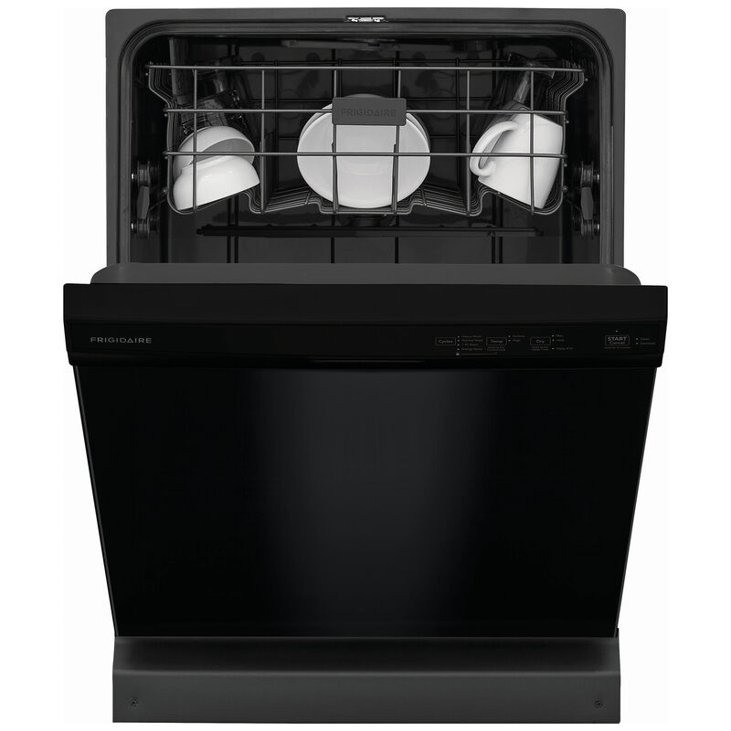 Frigidaire 24 in. Front Control Dishwasher with 54 dBa Sound Level, MaxDry & Pocket - Black, Black, hires