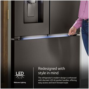 LG 36 in. 25.5 cu. ft. Smart Counter Depth French Door Refrigerator with Ice & Water Dispenser - PrintProof Black Stainless Steel, PrintProof Black Stainless Steel, hires