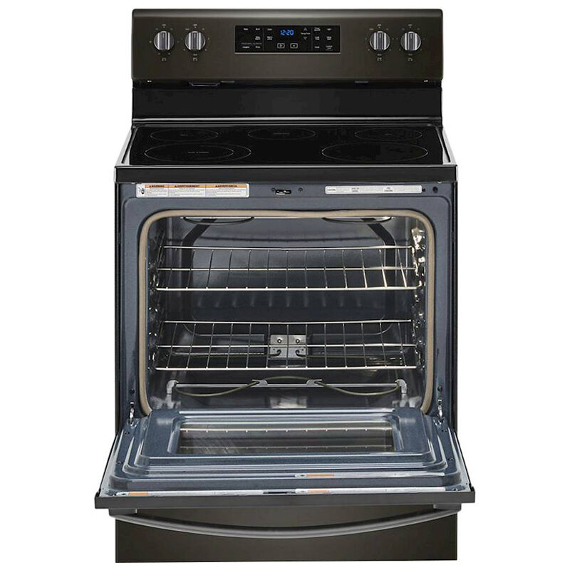 Whirlpool 30 in. 5.3 cu. ft. Oven Freestanding Electric Range with 5 Smoothtop Burners - Black Stainless Steel, Black Stainless Steel, hires