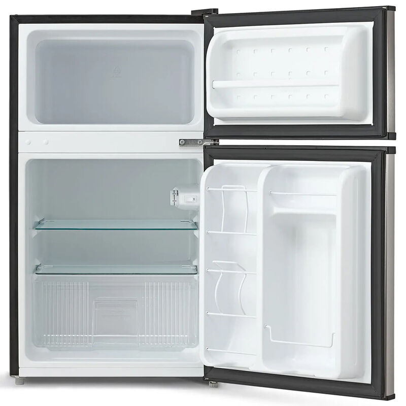Midea 19 in. 3.1 cu. ft. Mini Fridge with Top Freezer - Stainless Steel, Stainless Steel, hires