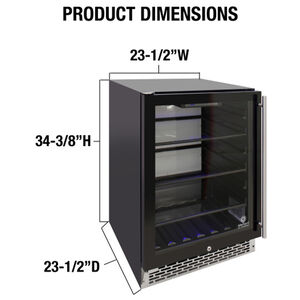 Vinotemp 24 in. Built-In/Freestanding 5.3 cu. ft. Compact Beverage Centers with Adjustable Shelves & Digital Control - Black, , hires