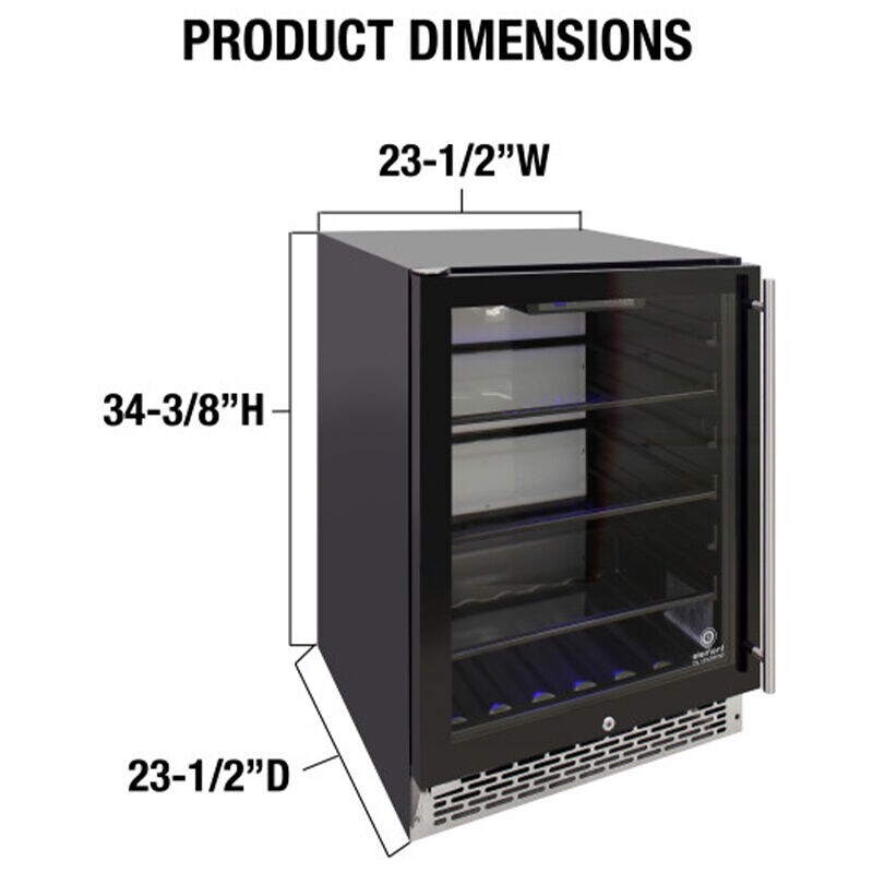 Vinotemp 24 in. Built-In/Freestanding 5.3 cu. ft. Compact Beverage Centers with Adjustable Shelves & Digital Control - Black, , hires