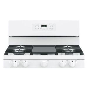 GE 30 in. 5 cu. ft. Gas Range with 5 Sealed Burners & Griddle - White, White, hires