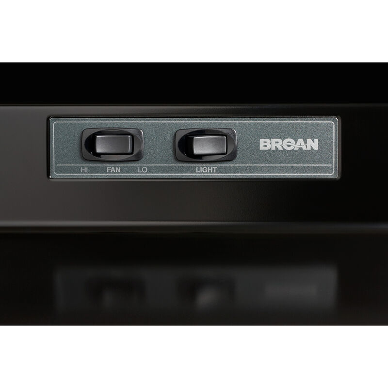 Broan 40000 Series 36 in. Standard Style Range Hood with 2 Speed Settings, 210 CFM & 1 Incandescent Light - Black, , hires