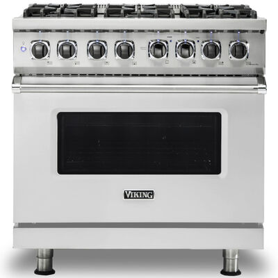 Viking 5 Series 36 in. 5.6 cu. ft. Convection Oven Freestanding LP Dual Fuel Range with 6 Sealed Burners & Griddle - Stainless Steel | VDR5364GSSLP