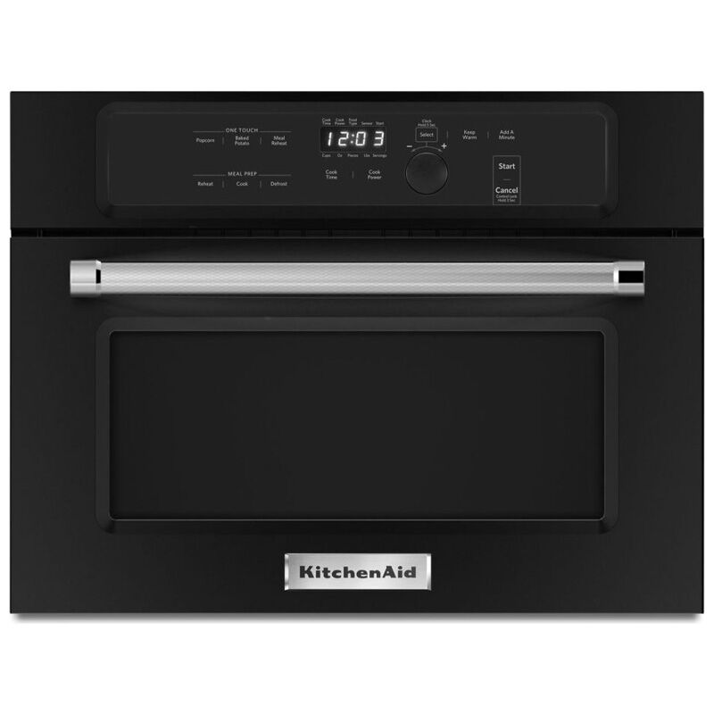 KitchenAid 24 in. 1.4 cu.ft Built-In Microwave with 10 Power Levels & Sensor Cooking Controls - Black, Black, hires