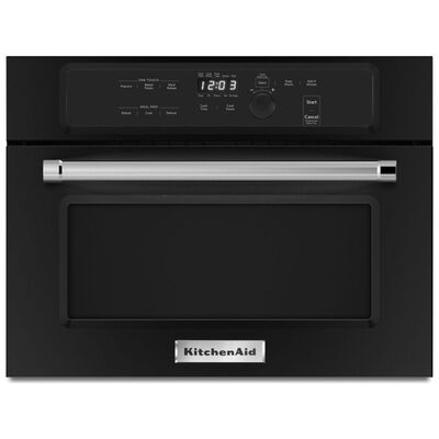 KitchenAid 24 in. 1.4 cu.ft Built-In Microwave with 10 Power Levels & Sensor Cooking Controls - Black | KMBS104EBL