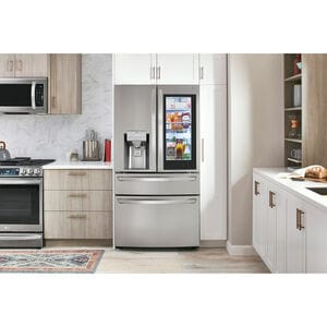 LG InstaView 36 in. 22.5 cu. ft. Smart Counter Depth 4-Door French Door Refrigerator with Ice & Water Dispenser - PrintProof Stainless Steel, PrintProof Stainless Steel, hires