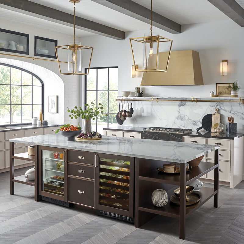 Monogram 24 in. Undercounter Wine Cooler with Wood Racks, Single Temperature Zone & 57 Bottle Capacity - Custom Panel Ready, , hires