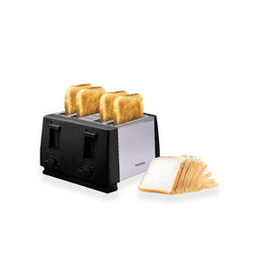 Eurostar 4-Slice Toaster - Stainless Steel & Black, , hires