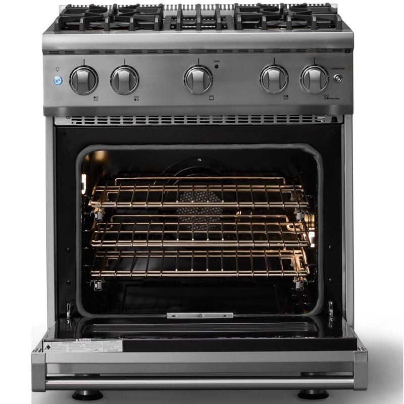 Viking 5 Series 30 in. 4.0 cu. ft. Standard Convection Gas Range with 4 Sealed Burners - Stainless Steel - Liquid Propane Gas, Polished Chrome Trim Option, , hires