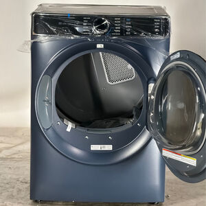 GE Profile 28 in. 7.8 cu. ft. Smart Stackable Electric Dryer with Sensor Dry, Sanitize & Steam Cycle - Sapphire Blue (Open Box Good Condition), , hires