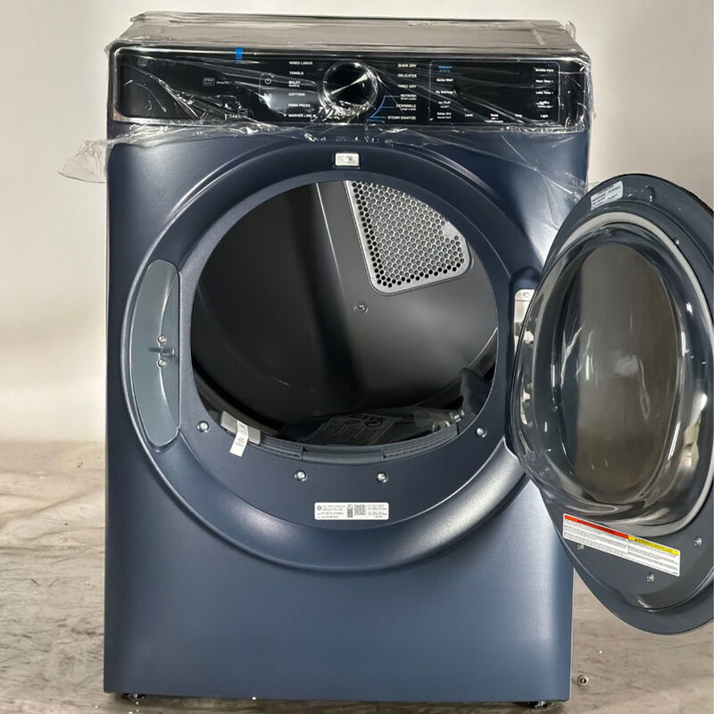GE Profile 28 in. 7.8 cu. ft. Smart Stackable Electric Dryer with Sensor Dry, Sanitize & Steam Cycle - Sapphire Blue (Open Box Good Condition), , hires
